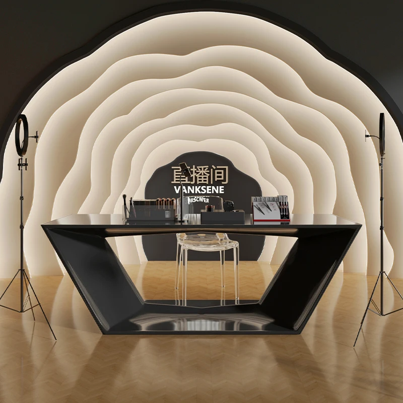 ディスプレイ美容受付デスクカウンター美学ビジネスホワイト受付デスク高級デザインEmpfang Thekeオフィス家具