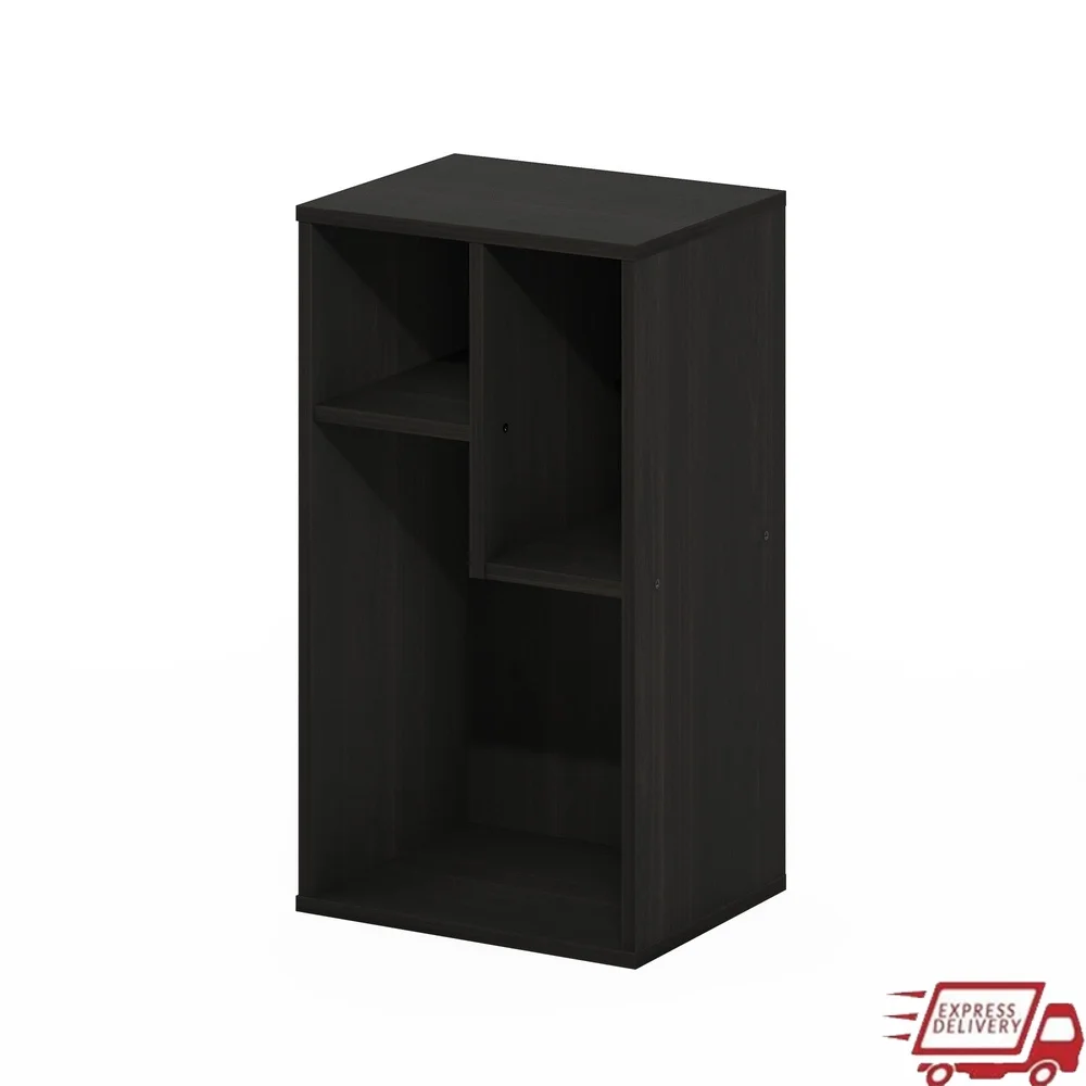 

Unique Asymmetrical 3-Cube Bookcase Modern Storage Organizer Durable Composite Wood Ideal Small Spaces Home Office
