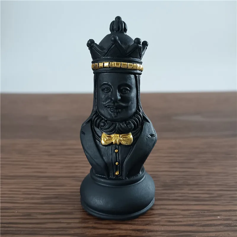Black & White International Chess Figurines Statue Chess Pieces Board Games Accessories Home Decor Chessmen Ornaments