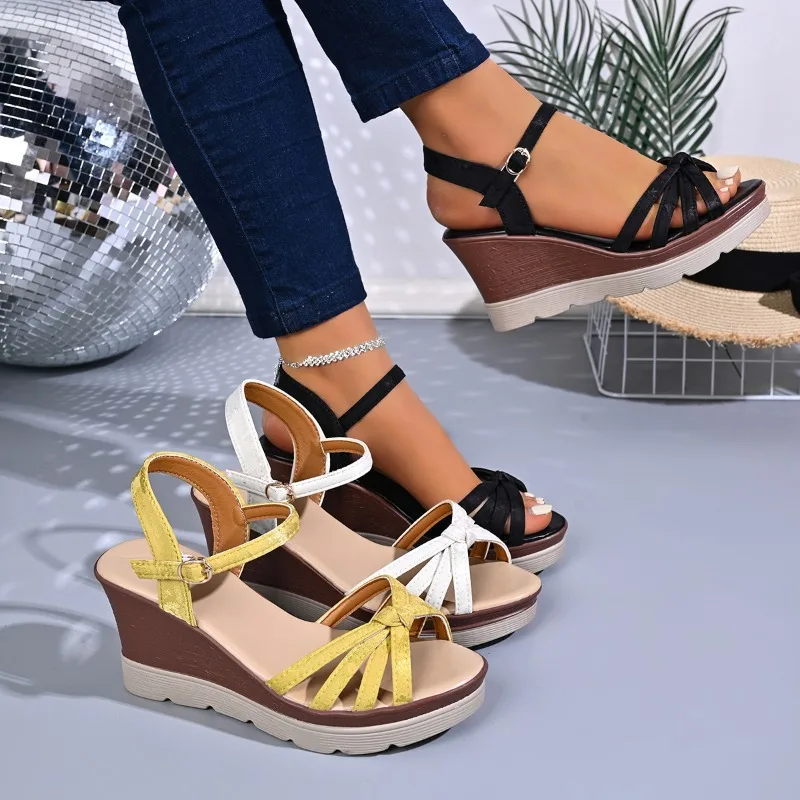 

Women's Shoes Comfortable Thick Bottom Platform Wedges Sandals 2026 Summer High Heels Shoes Women Sandals Office Beach