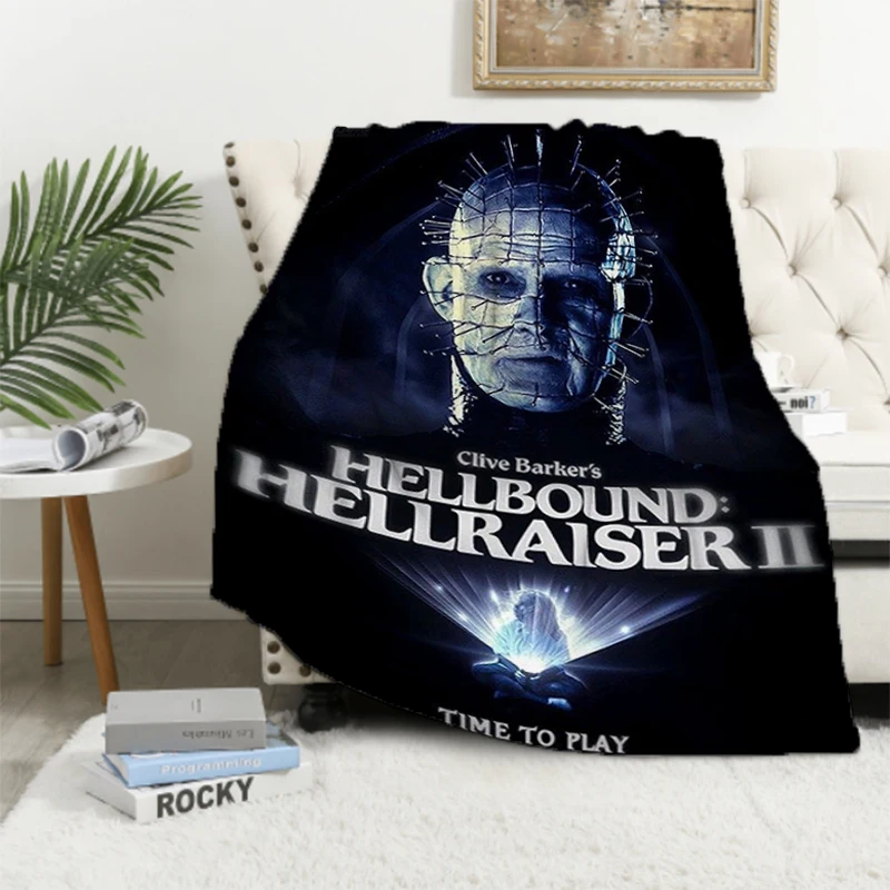 2022 Hellraiser Fantasy Horror Suspense Movie Cushion Blanket Fluffy Microfiber Bedding King Lid Sofa Blankets & Throws Knee Bed