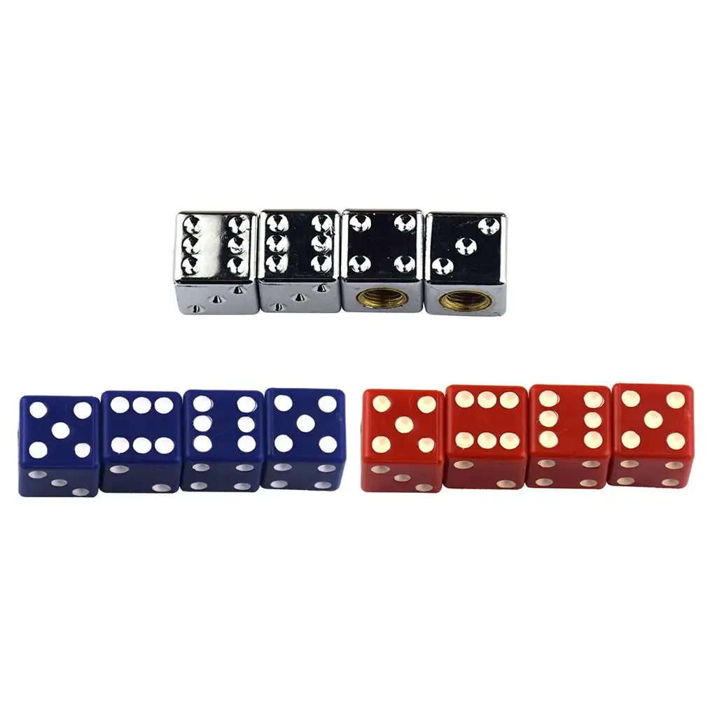 

Aluminum Alloy Tire Valve Caps Dice Design Universal Dustproof Waterproof Valve Covers for Cars Motorcycles