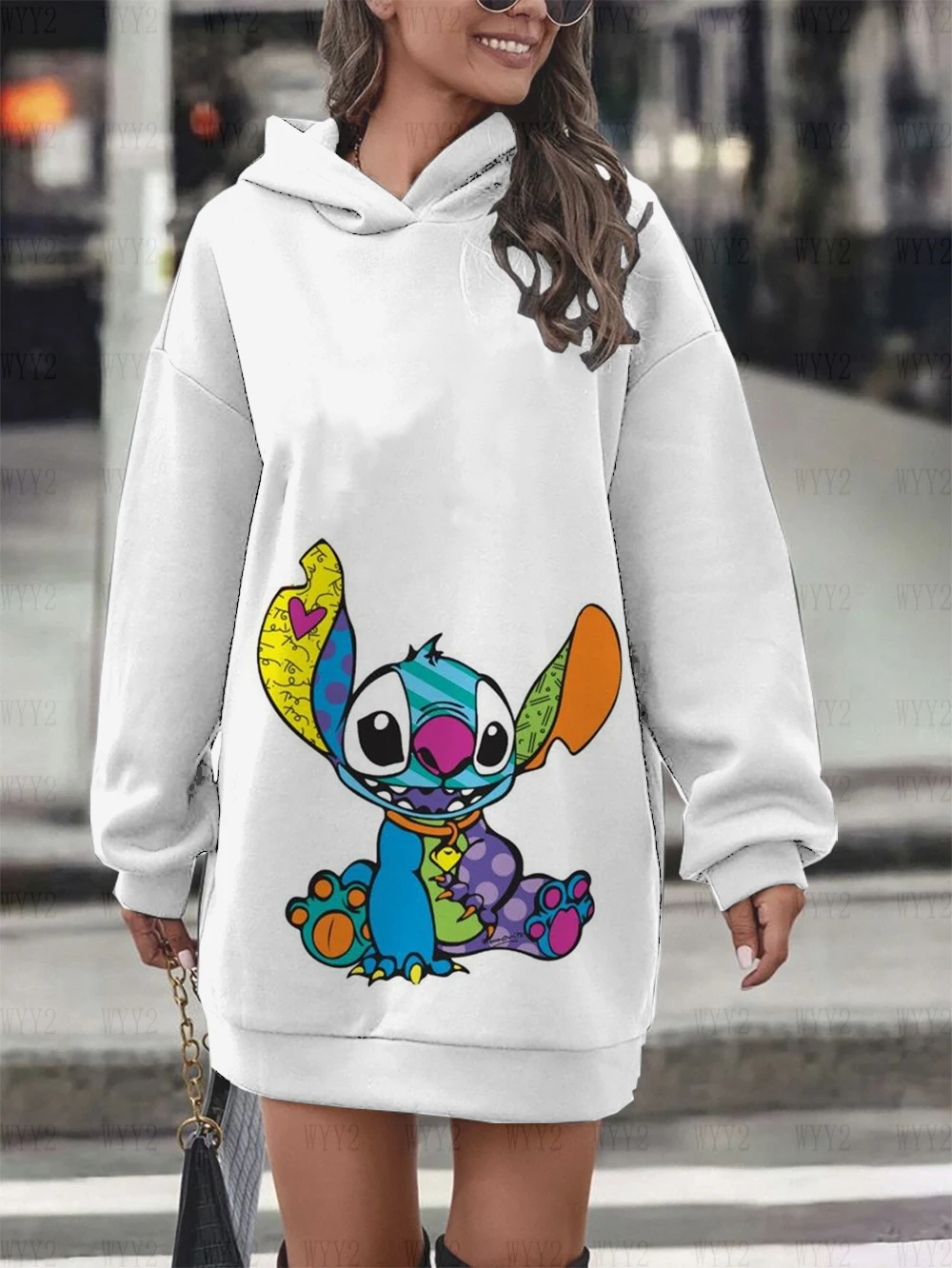 Women\'s Sweatshirt Sweatshirt Jacket Clothes Hoodie Women\'s Pocket Long Sleeve Pullover Disney Christmas Stitch Top