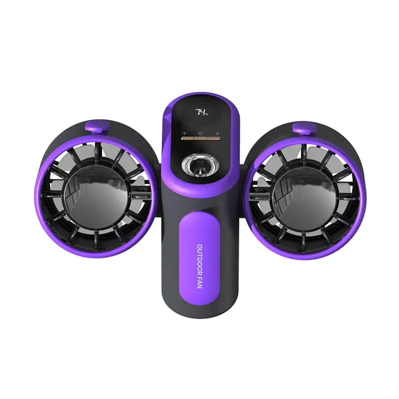 

Вентилятор BAAU, двуглавый поясной вентилятор, блок питания с подсветкой для кемпинга, путешествий, работы на открытом воздухе