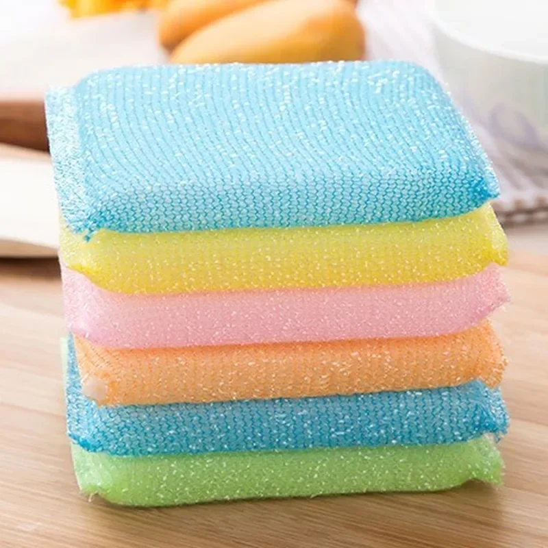 4 Pcs Kitchen Nonstick Oil Scouring Pad Oil Cleaning Cloth Washing Cloth To Wash Towel Brush Bowl Wash Cloth Dish Sponge