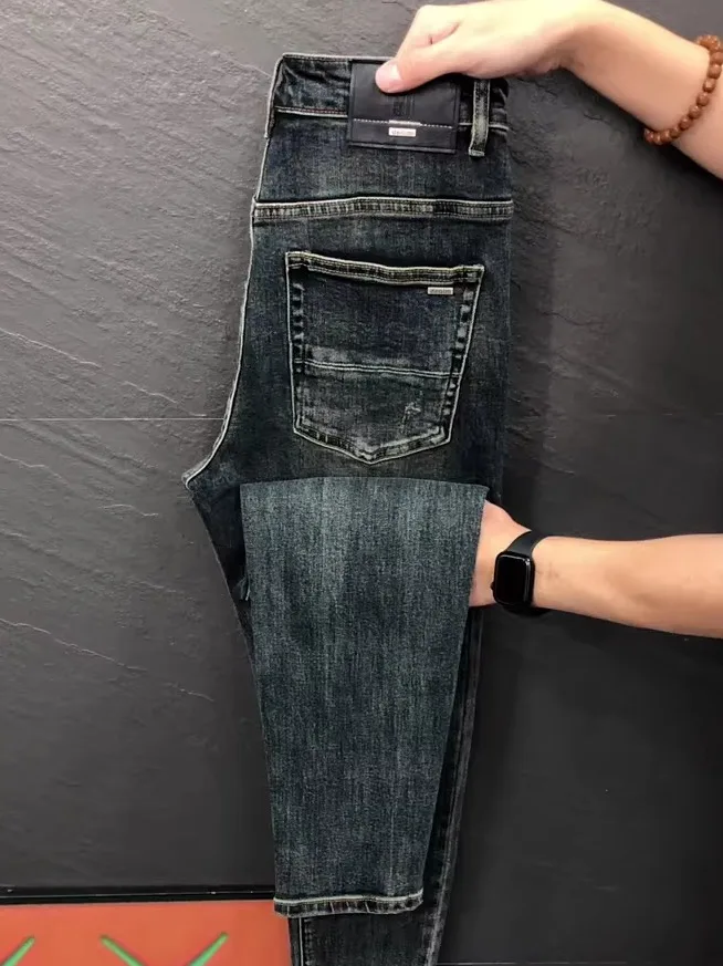 

High Quali Faionable Men's Jeans Premium Feel Versatile Sli Trendy Autumn Winter New Arrival Slim Fit Stand Cut