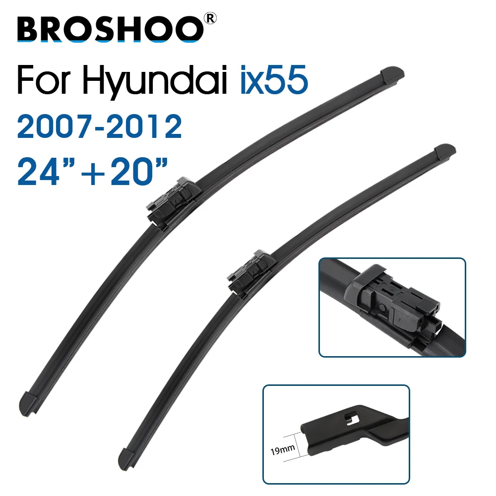 

BROSHOO Car Wiper Blade Front Window Windscreen Windshield Wipers 24"+20" For Hyundai ix55 2007-2012 Auto Accessories