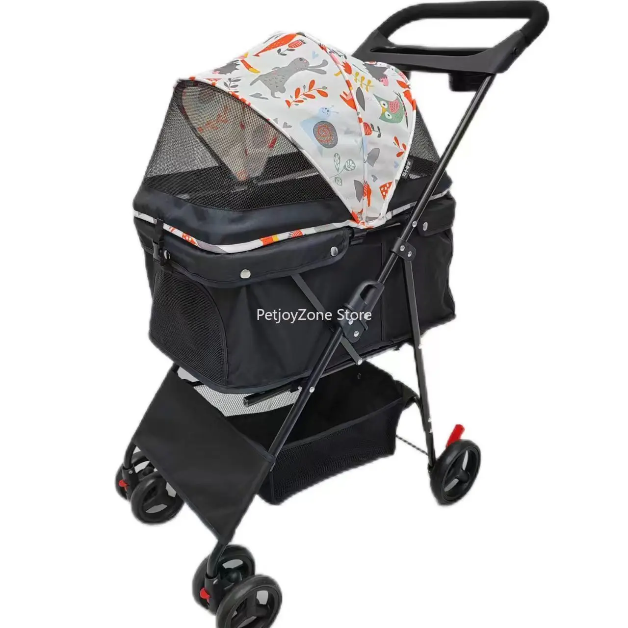 

Mesh Skylight Stroller For Small To Large Pets Foldable Cart With 4 Wheels And Cosy Handle Dog Strollers Pet Trolley