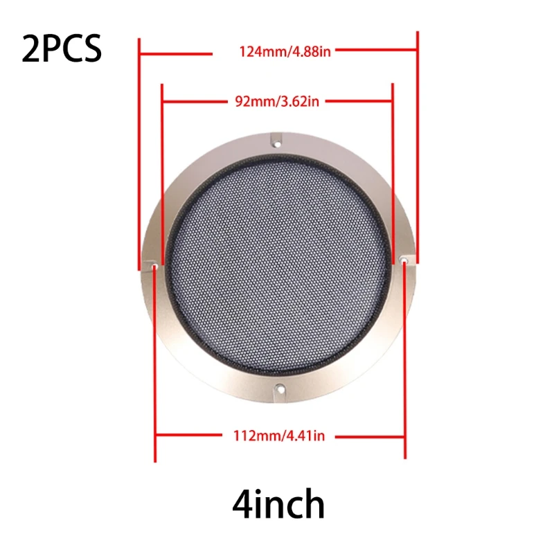 Auto Speaker for Protection Cover 2/3/4/5/6.5/8/10 in Loudspeaker Protective Mesh Cover Car Decorative Circle Gril