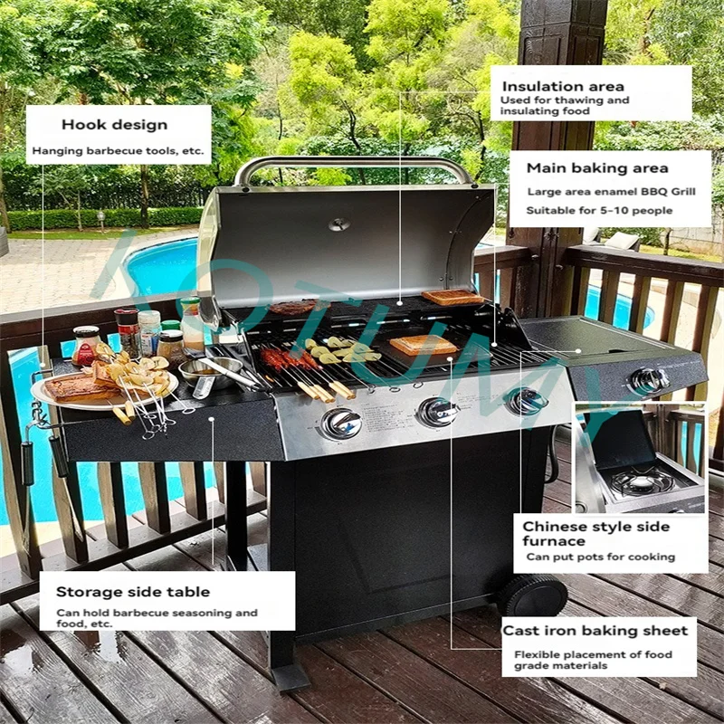 Villa Courtyard Gas Barbecue Grill, Household Large Barbecue Grill, Outdoor Multifunctional Stew Grill BBQ