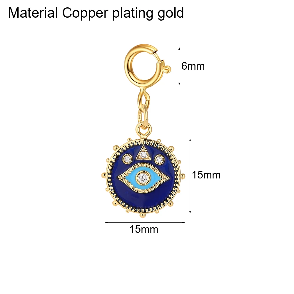 evil eye Spring Buckle Love Eyes CZ Charms for Jewelry Making Production Supplies Diy Bracelet Necklace Key Chain Accessories