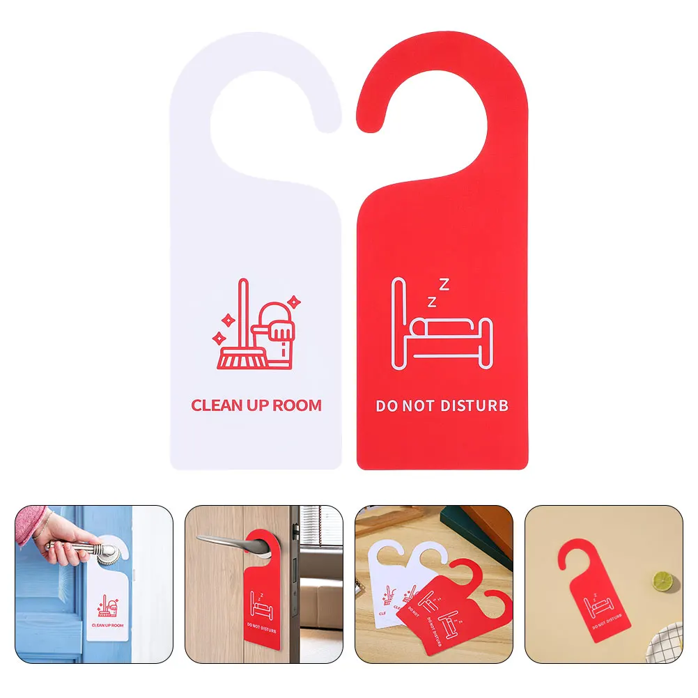 

6 Pcs Hotel Double-sided Door Signage Bedroom Bathroom Not Disturb for Office Handle Hanger Knock Signs up