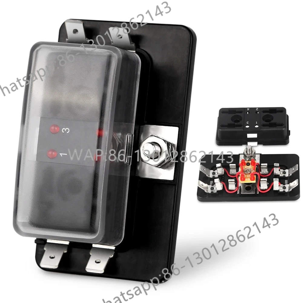 

4 Ways Blade Fuse Block Plastic Cover 12V 32V Fuse Box Holder With LED Indicator Light For Auto Car Marine Accessories