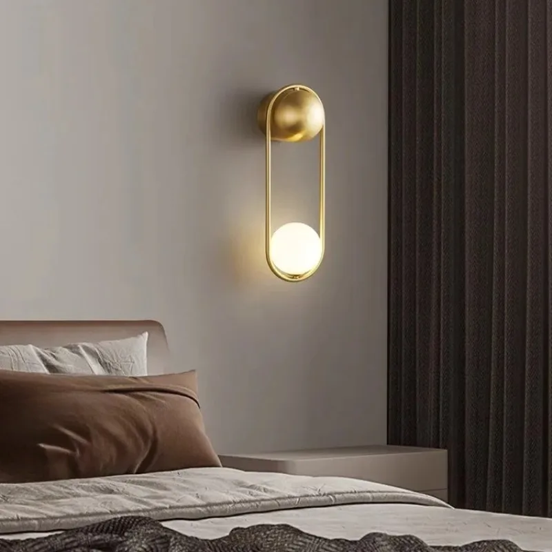 

Minimalist LED Wall Lamp AC90-260V Nordic Light Luxury Minimalist Corridor Light Modern Simple Room Bedroom Bedside Wall Lamp