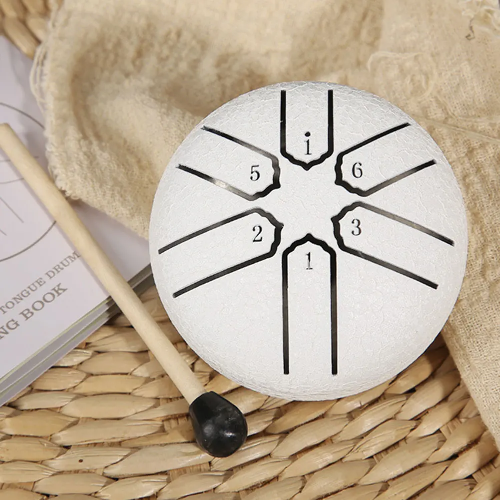 6 Notes Rain Drum Steel Tongue Drum for Outside Hollow Drum Percussion Instrument Mini Handpan Drum for Yoga Meditation