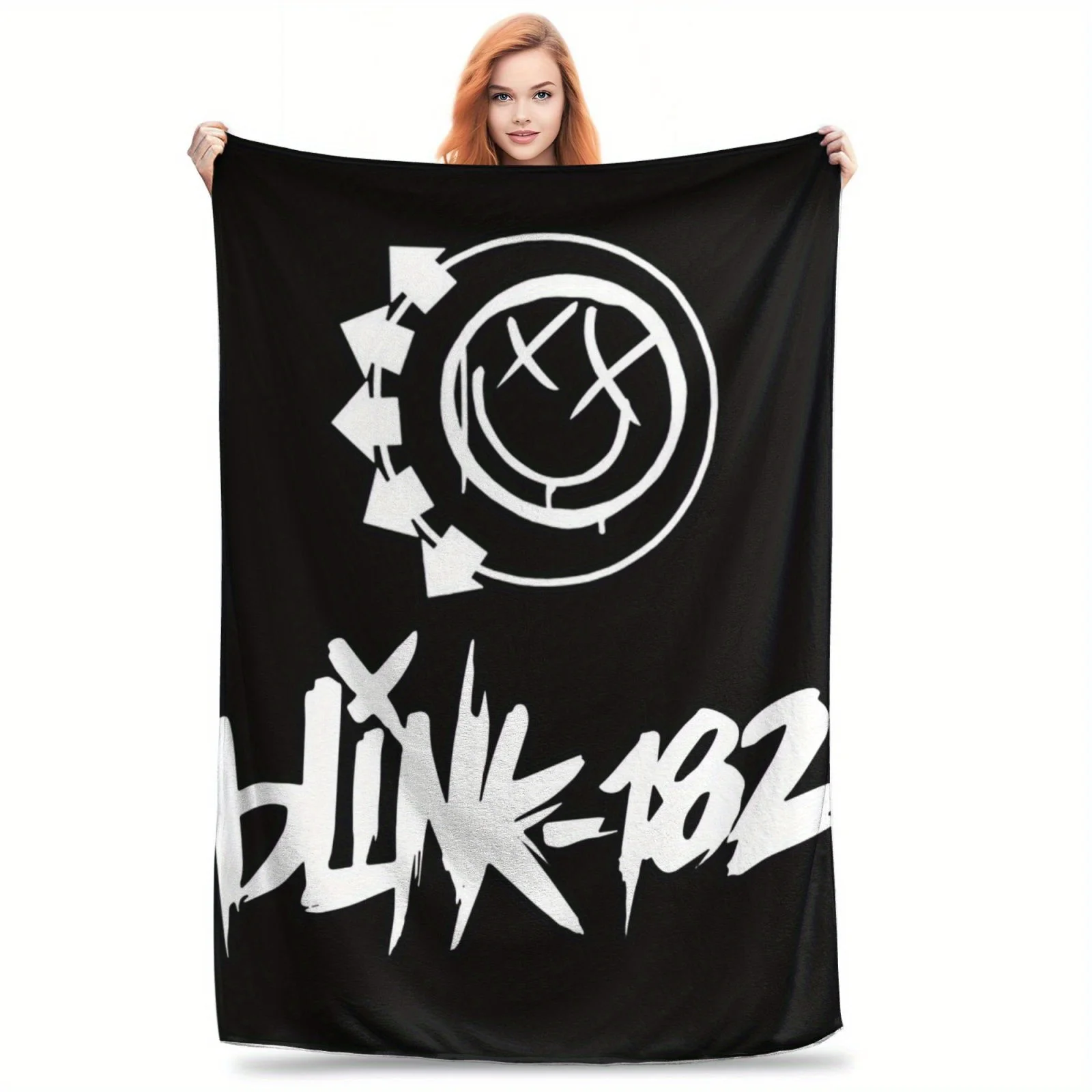 Blink-182 Logo Blanket: Embrace the Iconic Design, Ultra-Soft Fabric, and Cozy Vibes for Your Music Lover's Home Decor