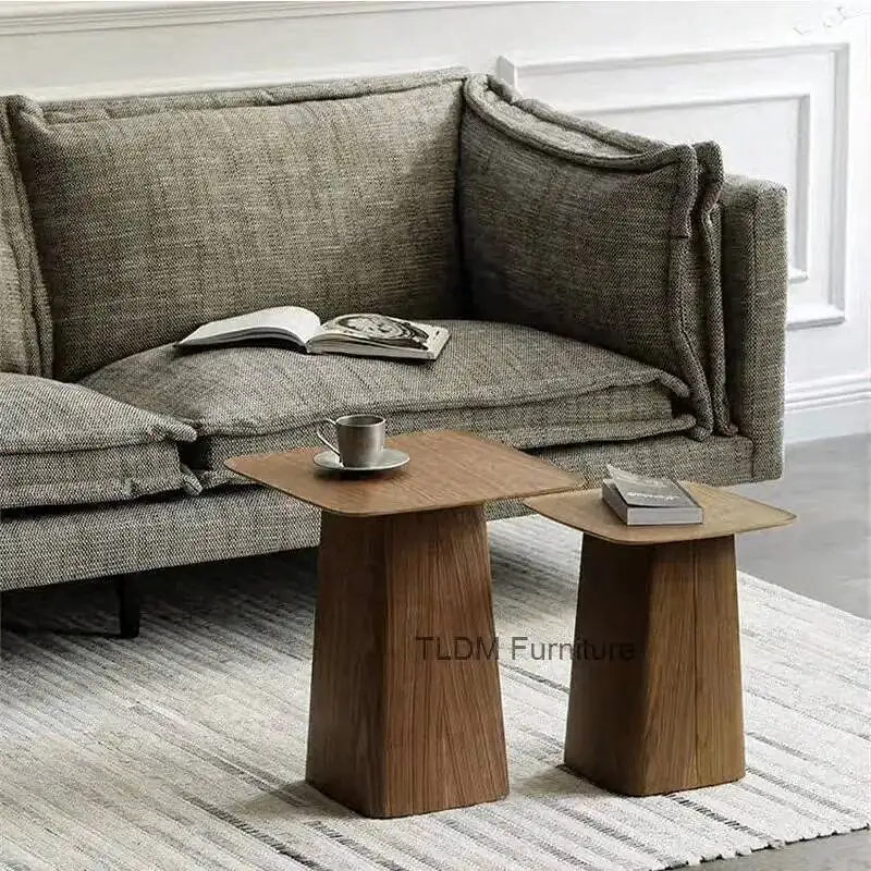 Coffee Wooden Combination Foot Table Simple Tables Luxury Nordic Walnut Color Side Living Room Dining Room Table Balcony Casual
