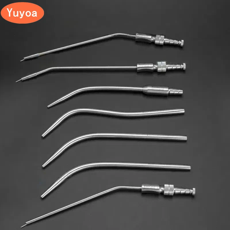 1pc Dental Aspirator Stainless Steel Ferguson Frazier Suction Tube 2mm/3mm/4mm/5mm Implant Surgical Tool Oral Weak Straw Tubes