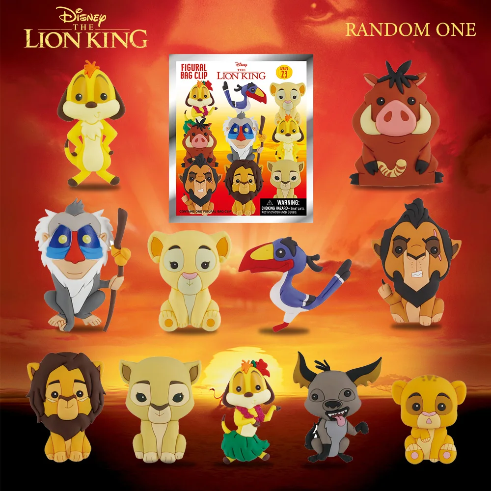 Caja ciega con licencia oficial del Rey León, bolsa de estatuilla de PVC, dijes con Clip, decoración de Simba Timon Pumba, regalo, 1 unidad, Disney