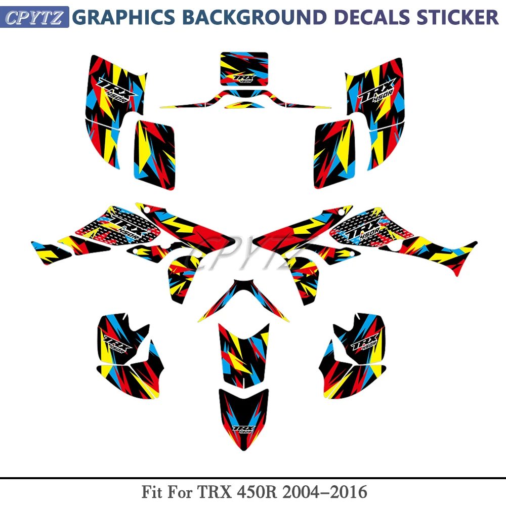 

Graphics Background Decals Sticker Kits Fit for TRX450R TRX 450R 450 R FourTrax 2004-2008 2010-2016 ATV
