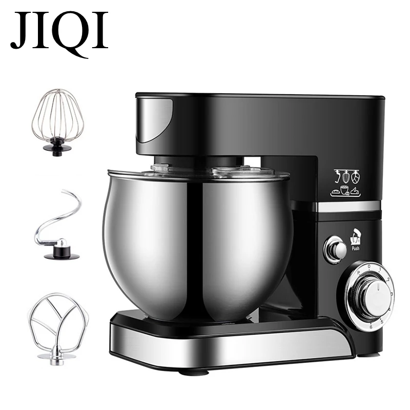 JIQI Electric Food Mixer 5L Bakery Dough Knead Blender Egg Beater Kitchen Salad Mixer Milk Frother Multiple Use Speed control EU