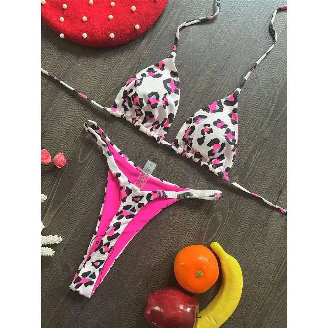 Leopard Extreme String Mini Micro Thong Bikini Damen Badeanzug Frauen Bademode Zweiteiliger Bikini-Set Badebekleidung V5072 – Detail 27