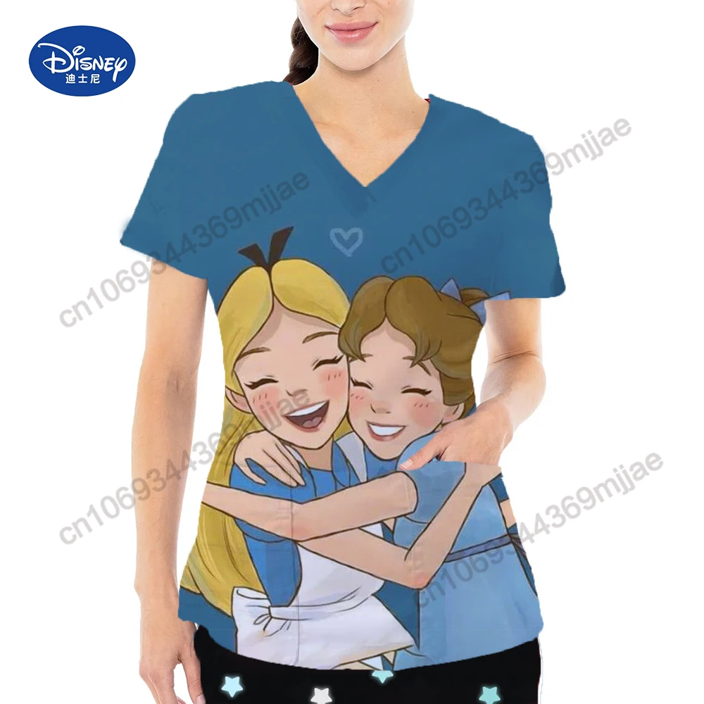 

Disney Pocket V-Neck Summer Tops for Women 2023 Aesthetic Women's Blouses Tshirts Woman Korean Fashion Crop Top Y2k Y2k T Shirt