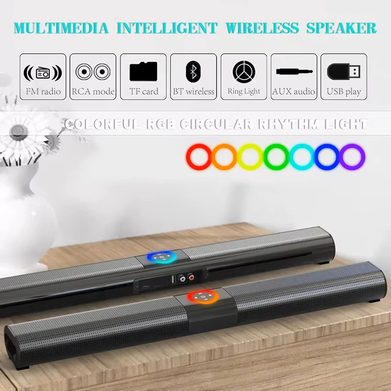 Soundbar For TV Subwoofer Bluetooth Speaker Sound Bar Box Music Wireless Radio FM Computer Home Theater Desktop Remote Control