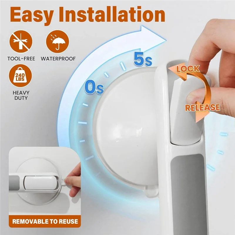 

ABUG-поручники для труб и душа, 2 ручки на присоске, съемные сверхмощные ручки для душа, белые