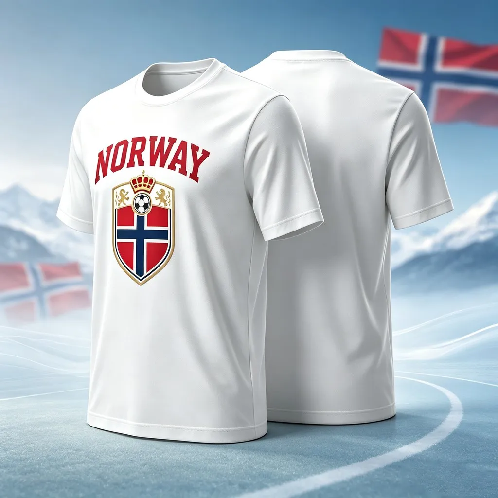 Men 2-Pack Norway National Shield Graphic Tees, Quick Dry Polyester Round Neck Short Sleeve Casual Athletic Tops