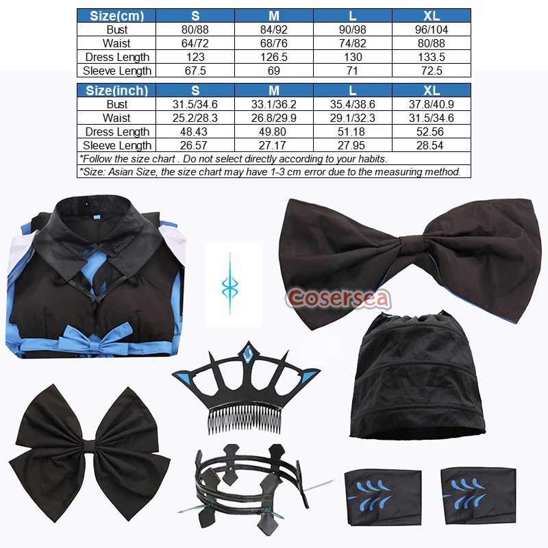 Cosersea Morgan Cosplay Costume Game Fate FGO Morgan Costume Sexy Women Black Dress Uniform Role Play Halloween Outfit Fullset