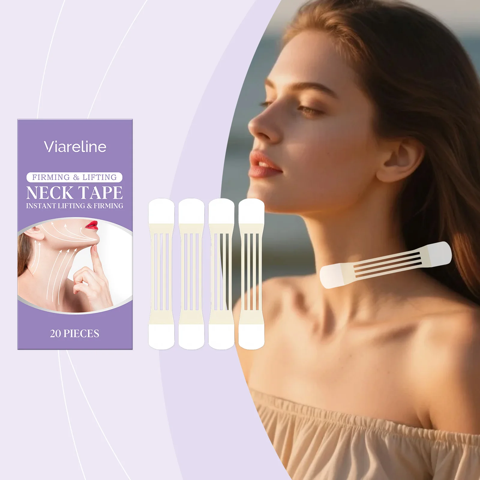 

Neck Elastic Patch for Contour-Aids Double Chin Reduction & V-Shaped Face, Supports Transparent Design, Enhances Skin Tightening