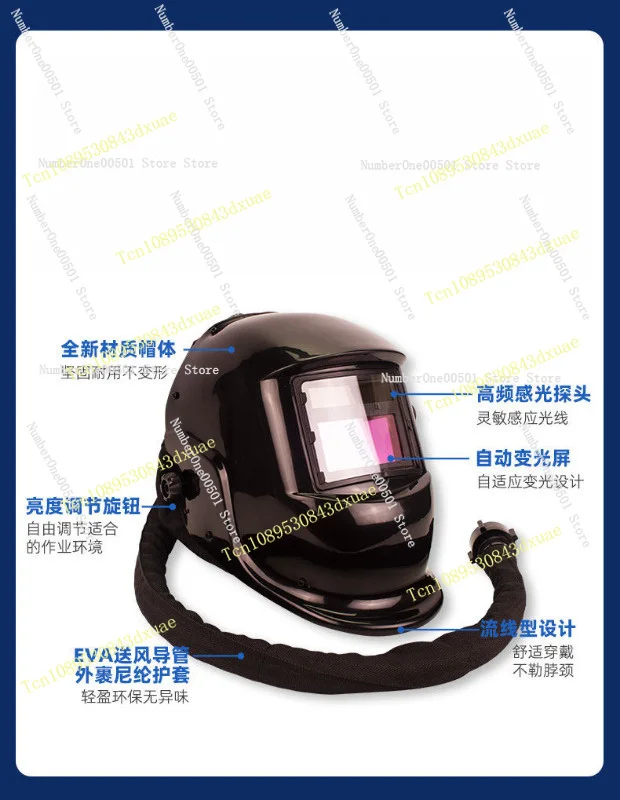 Auto Darkening Welding Helmet Electric Powered Air Purifying Respirator for Arc Welding Mask