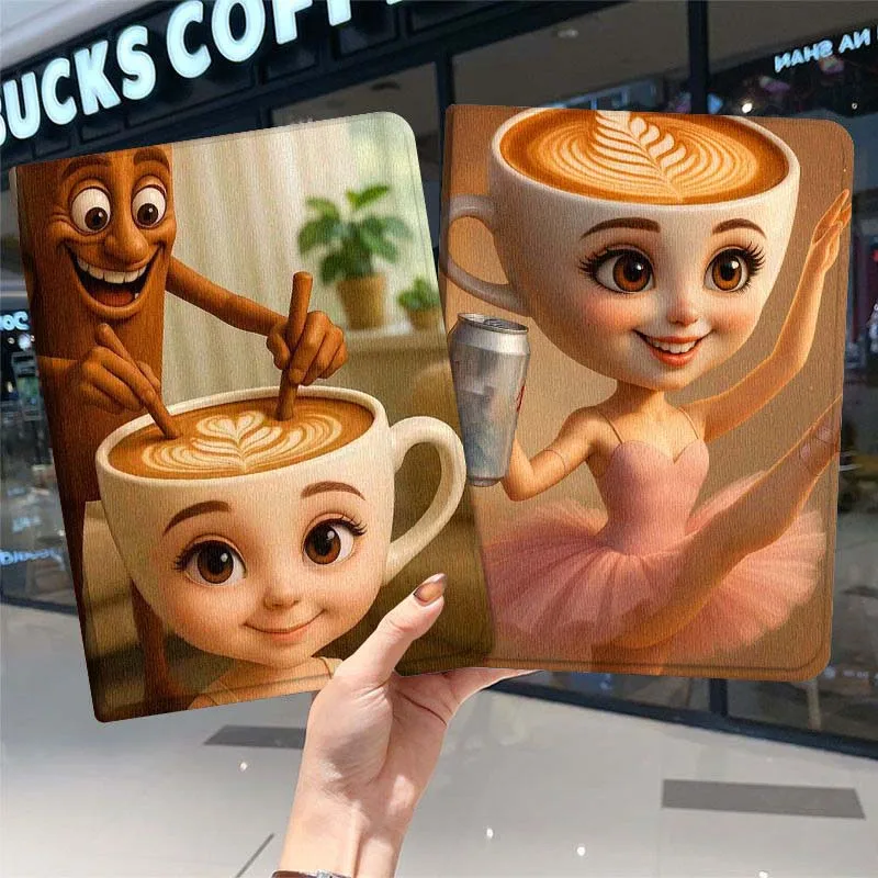 

Cute Coffee Ballet Girl For Samsung Galaxy Tab A7 A A8 A9 A11 S6 S11 10.1 10.4 10.5 Inch Lite PLus Soft Tablet Case Gift