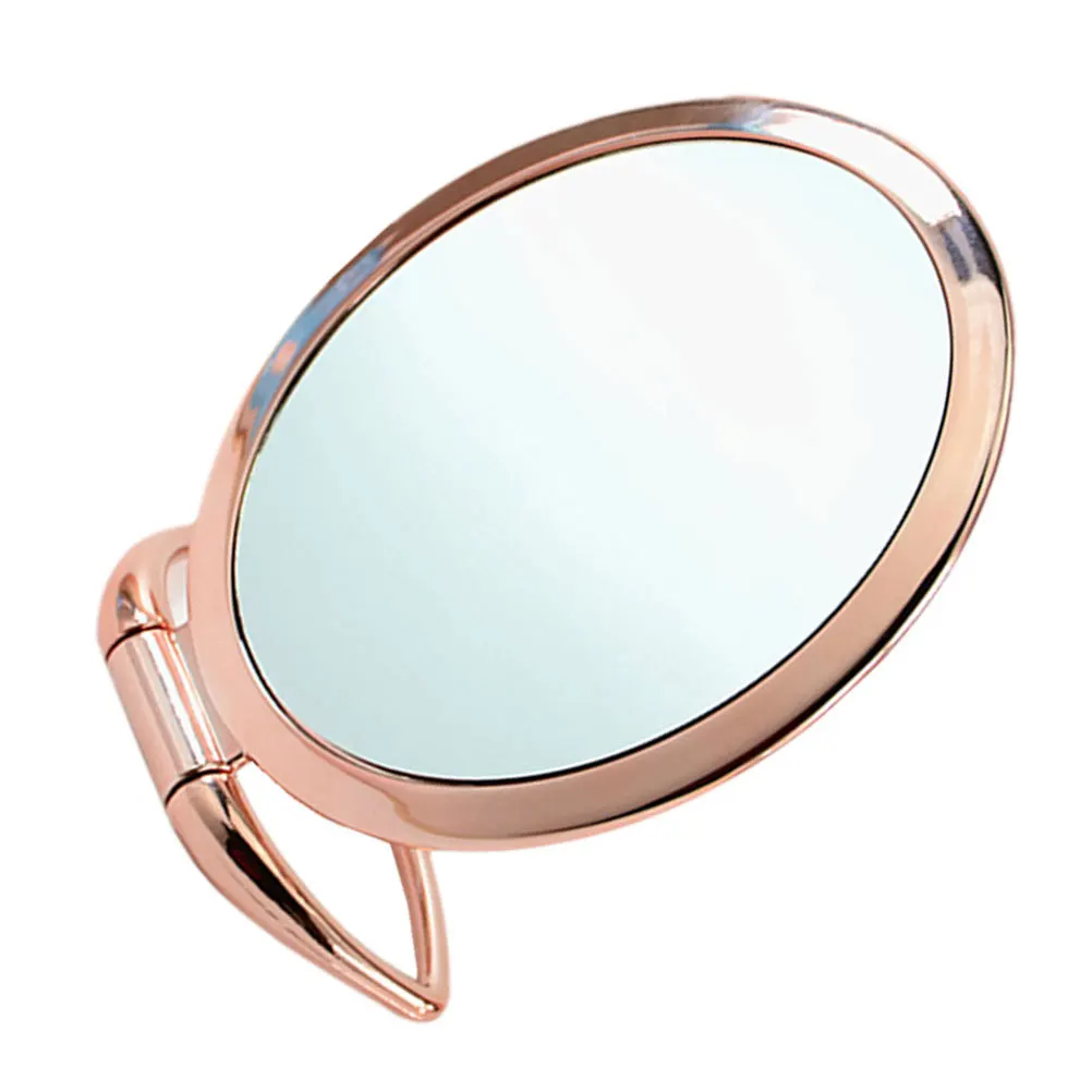 3x Magnifying Round Desktop Mirror Portable Dresser Table Makeup Mirror Rose Gold Lightweight Easy to Store and Carry