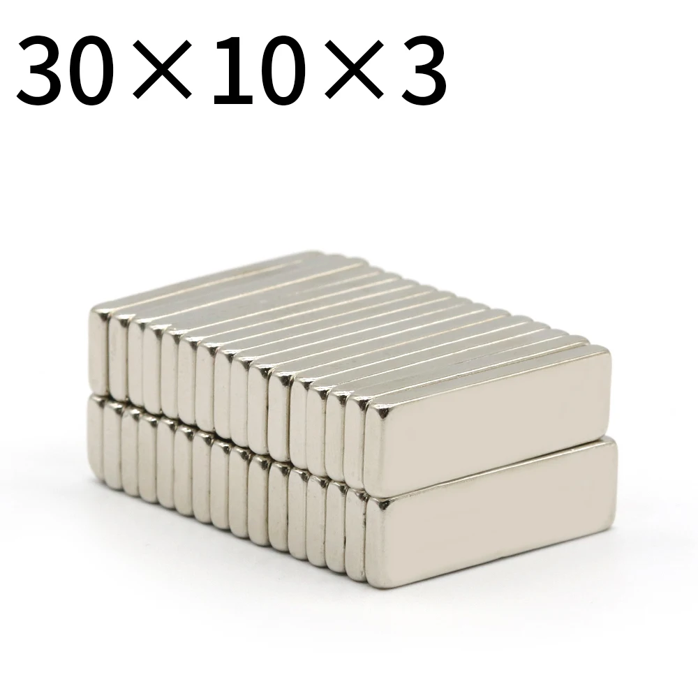 2/5/10/20/50 Pcs 30x10x3 Block NdFeB Neodymium Magnet N35 30mm x10 mm x3 mm Super Powerful imanes Permanent Magnetic 30*10*3