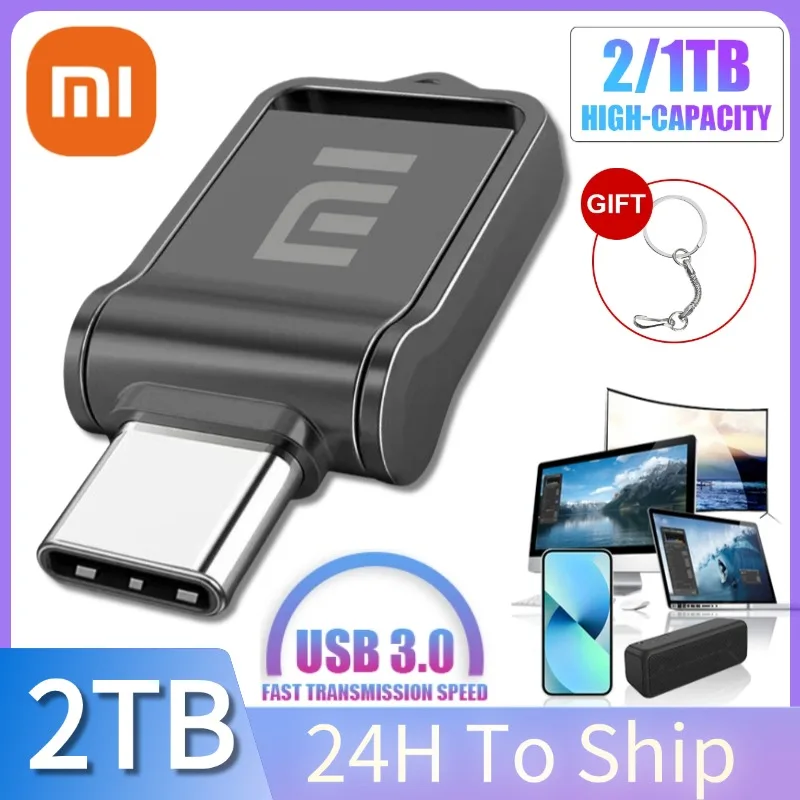 Xiaomi Original 2TB 3.1 USB Flash Drive Metal High-Speed Pen Drive 256GB Waterproof Type-C PenDrive For Computer Storage Devices