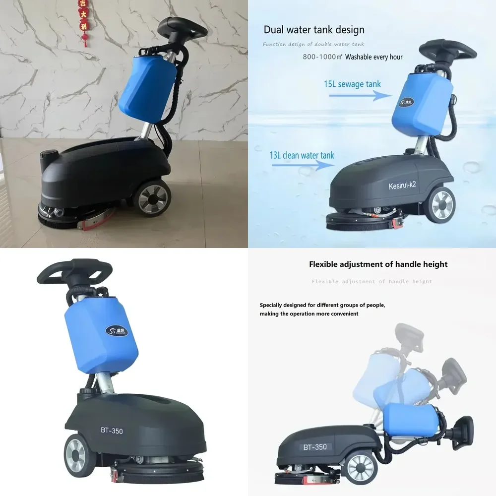 

Electric Mini Hand Push Floor Scrubber Cleaning Machine Battery Auto Small Walk Behind Floor Scrubber Dryer