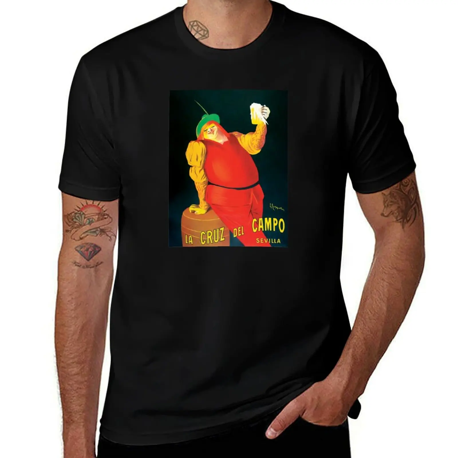 Leonetto Cappiello La Cruz del Campo T-Shirt Simple Casual Short Sleeve Tee T-Shirt