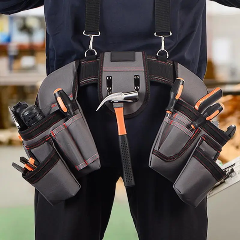 Suspender Tool Belt Heavy Duty Construction Tool Belt Portable Work Belt Tool Organizer Carpenter Tool Belt Garden Belt Bag