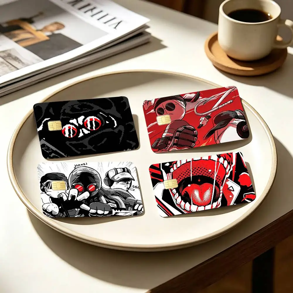 Retro Flash Style Deimos J Sanford Madness Combat   4pcs 1Set Card Stickers Small Waterproof Chip 4PCS Card Sticker Anti-Scratch