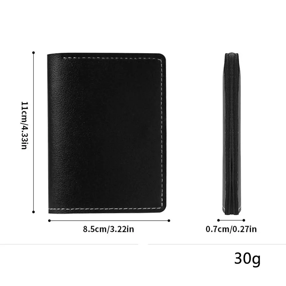 New PU Leather Short Wallet Foldable Multifunctional Slim Small Wallet Coin Purse Solid Color Card Bag Women Men Coin Wallet