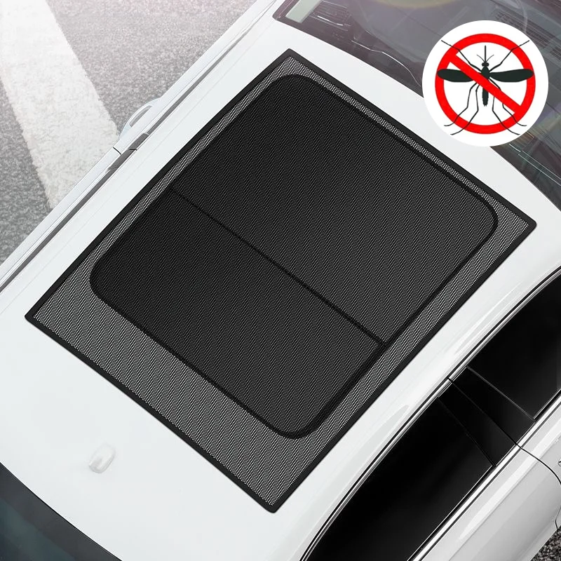 Magnetic Car Sunshade Screen Car Sunroof Anti-mosquito Net Sun Shade Ventilation Mesh Cover UV Protection Sunscreen Insulation