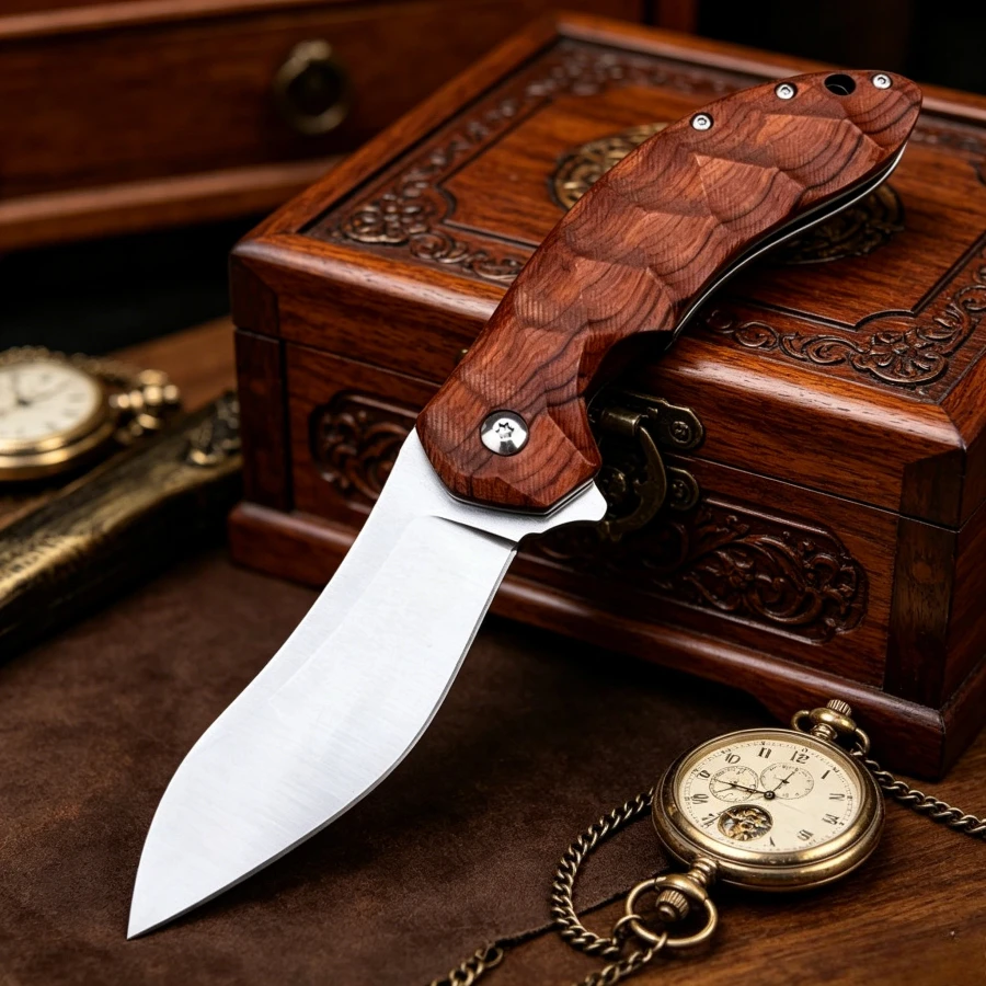 

Складной нож FX320 с прочным лезвием из стали 8Cr13Mov и рукоятью из палисандра. Практичный нож для повседневного использования, экстренных ситуаций, кемпинга и рыбалки.