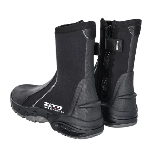 Imagen 2 del producto Botas de buceo de neopreno de 5mm, traje de neopreno con cremallera lateral para hombres y mujeres, zapatos de buceo, botas, accesorios para deportes acuáticos