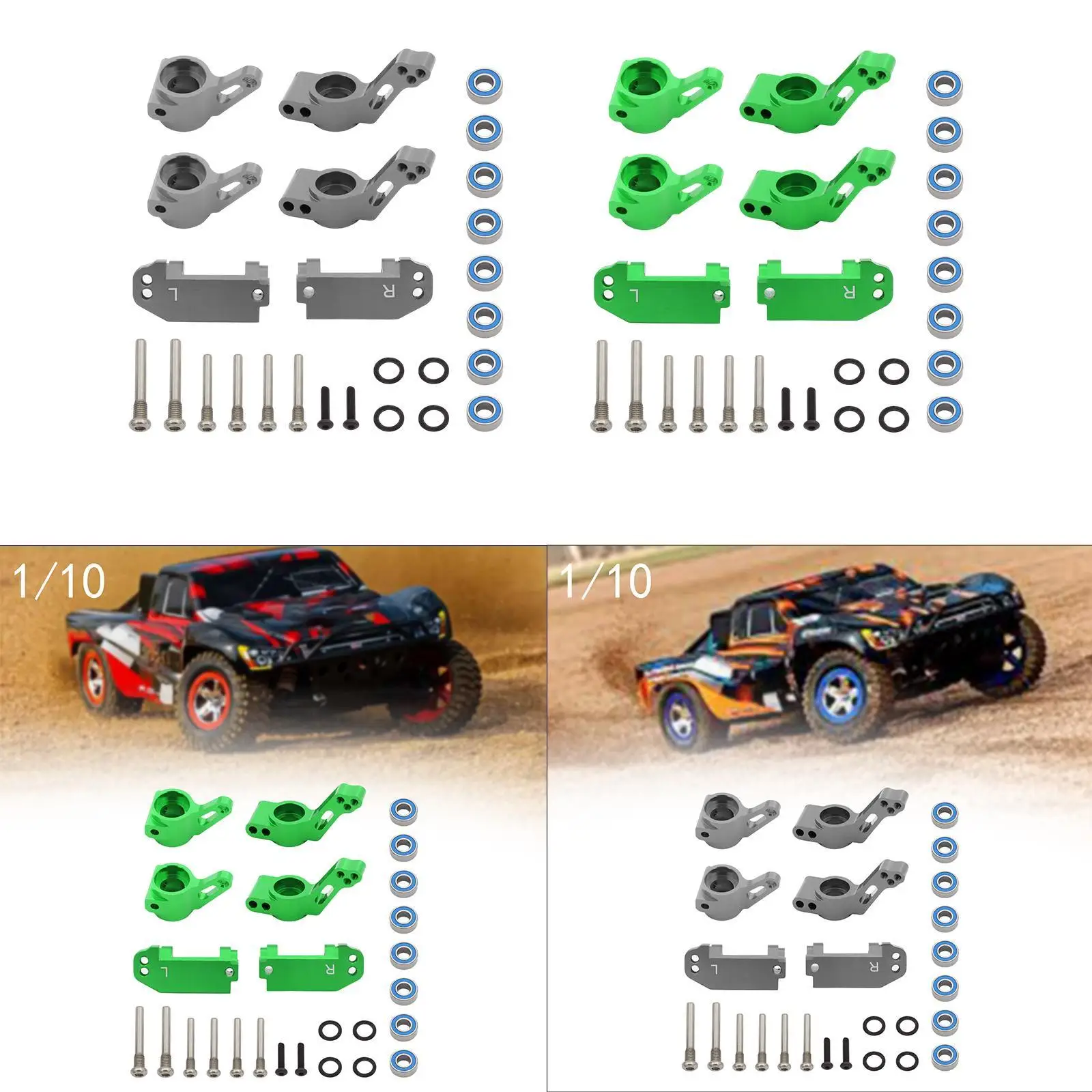 Juego de dirección de coche RC, bloques de dirección mejorados profesionales de alta resistencia, bujes C, bloques de ruedas para vehículos 1:10 RC, oruga DIY