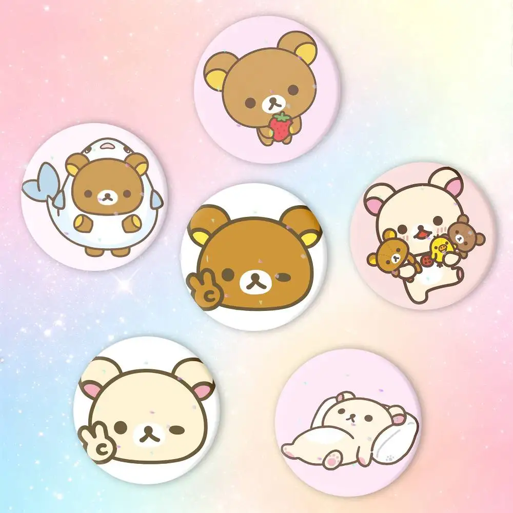 Cartoon R-Rilakkumas Brooches Cartoon Badge Pins Backpack Hat Accessories Friend Gift