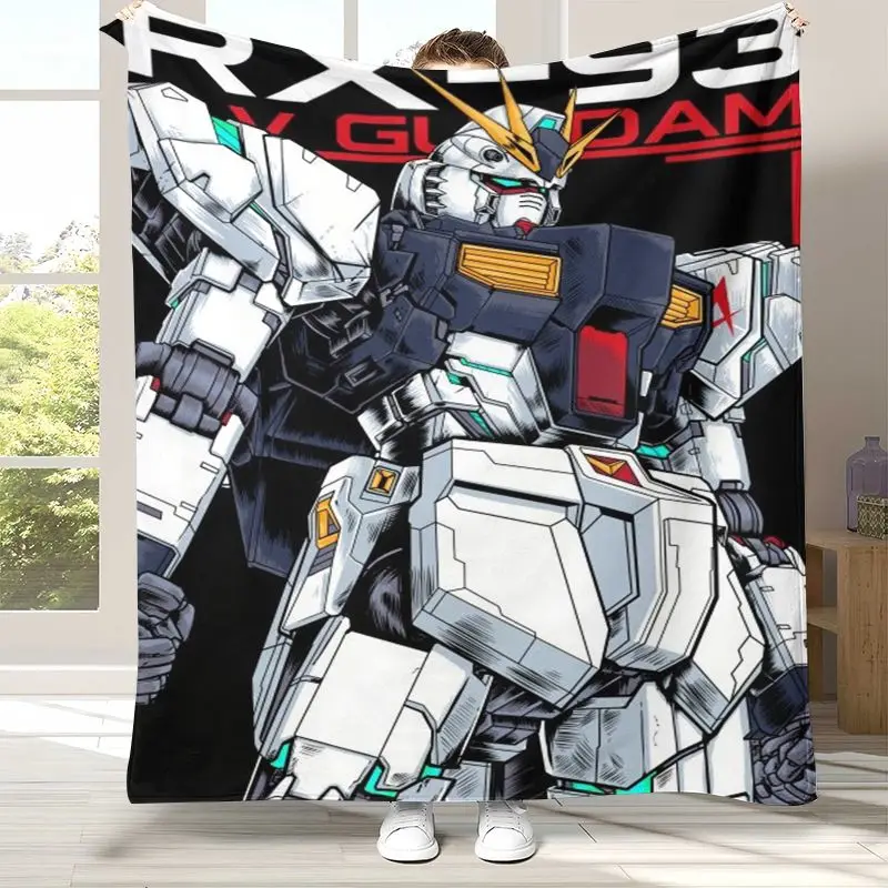 Vintage Gundam Destroy Zeon Cartoon Soft Flannel Throw Blanket,Cozy Blanket for Bed,Sofa,Living Room,Picnic,Camping,Home Decor