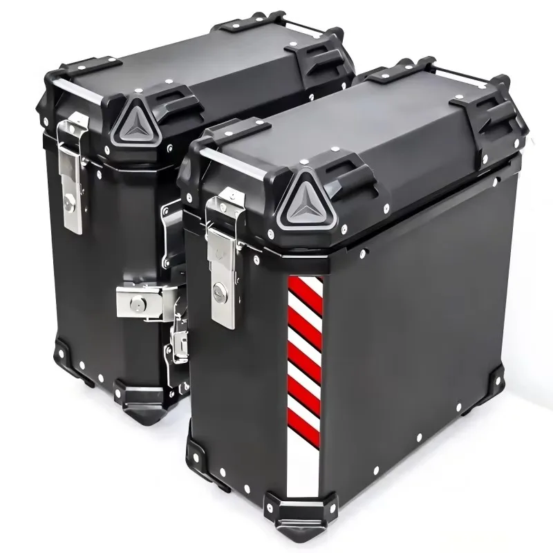 Adventure Motorcycle Side Boxes 38LAluminum Alloy LSuitable for Camping Equipment Motorcycle Trunk