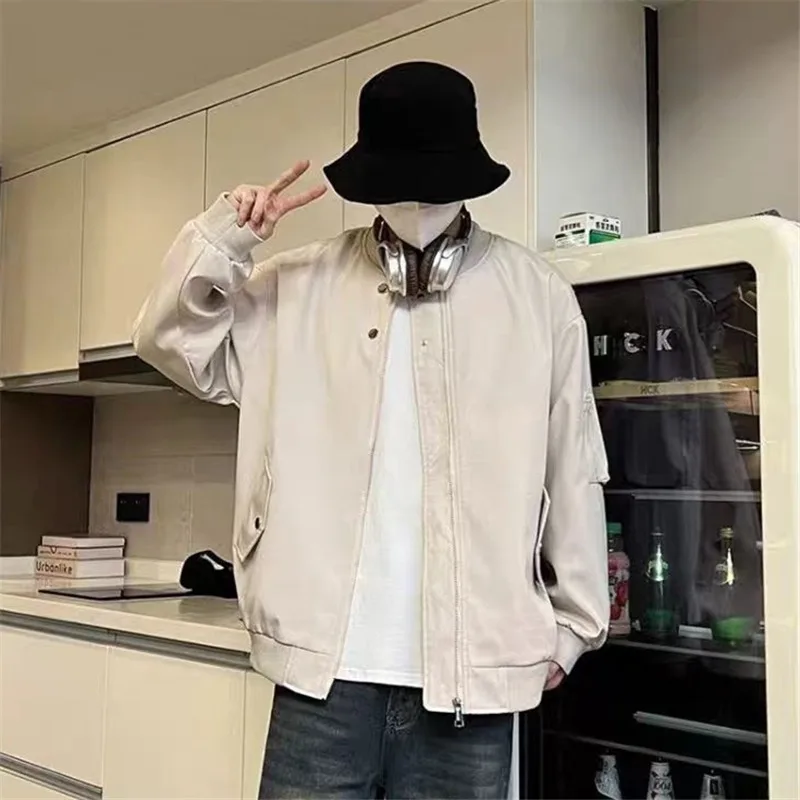 Men's Baseball Collar Cotton Jacket Autumn And Winter Trendy Brand American Top Thick Handsome Coat Casual Mens Bomber Jackets